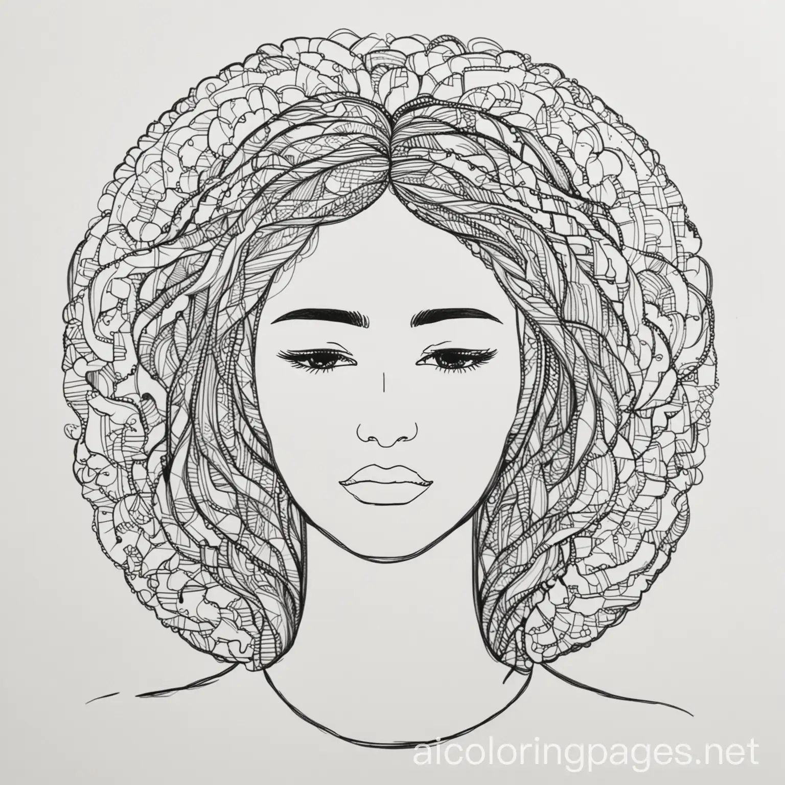 Mental health, Coloring Page, black and white, line art, white background, Simplicity, Ample White Space