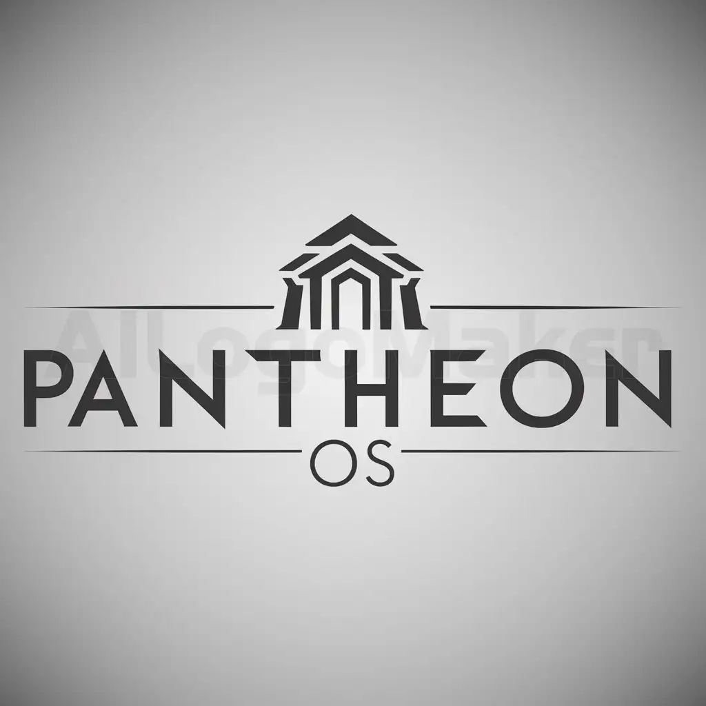 a logo design,with the text "Pantheon OS", main symbol:about operating system logo design,Moderate,be used in Technology industry,clear background