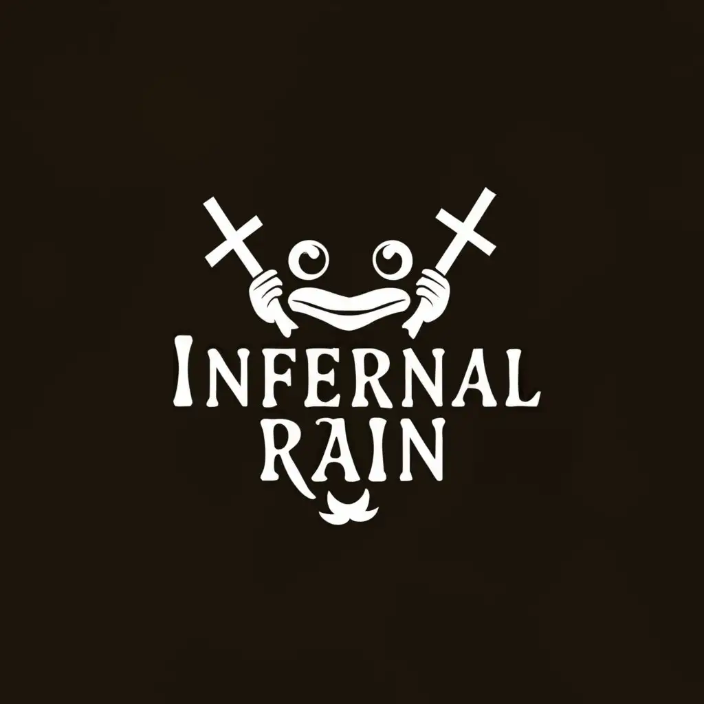 a logo design,with the text "Infernal Rain", main symbol:frog,Minimalistic,be used in Religious industry,clear background