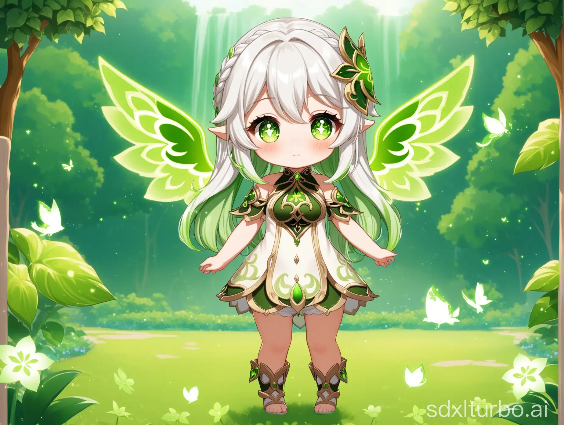 Nahida-from-Genshin-Impact-with-Emerald-Wings-in-a-Garden