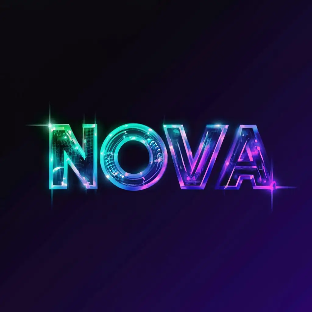 a logo design,with the text "Nova", main symbol:High Tech female android,complex,be used in Entertainment industry,clear background