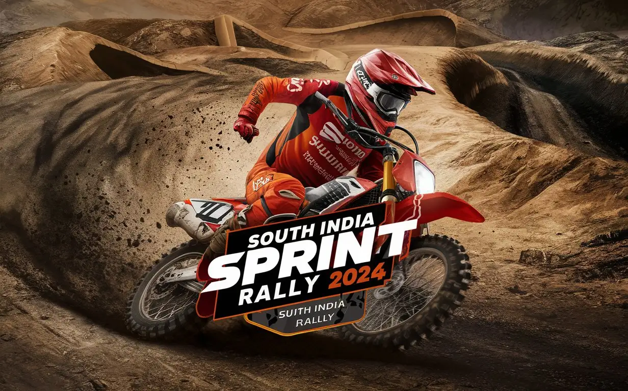 create logo for 'south india sprint rally 2024' moto racers