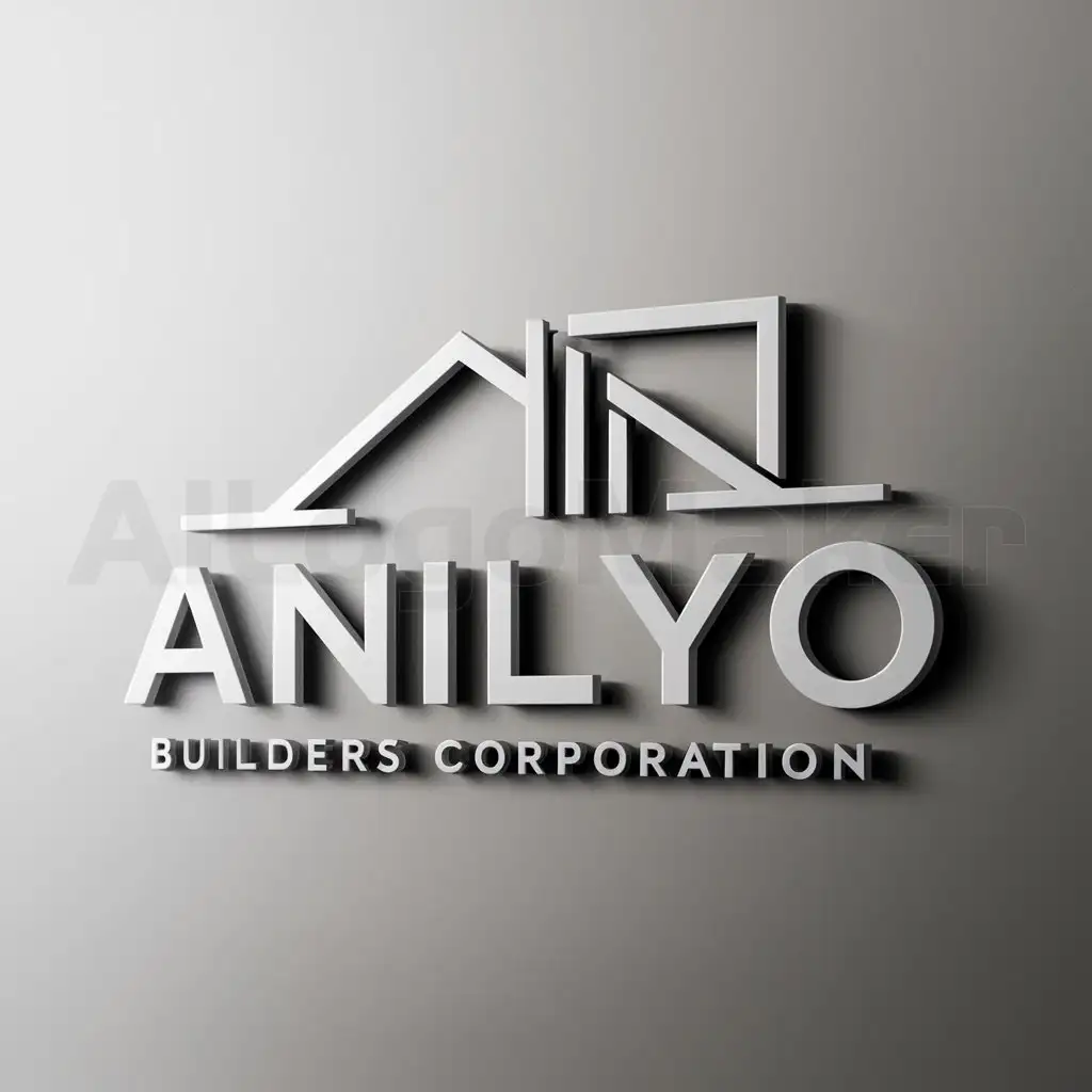 a logo design,with the text "ANILYO BUILDERS CORPORATION", main symbol:house and steel,Moderate,be used in CONSTRUCTION industry,clear background