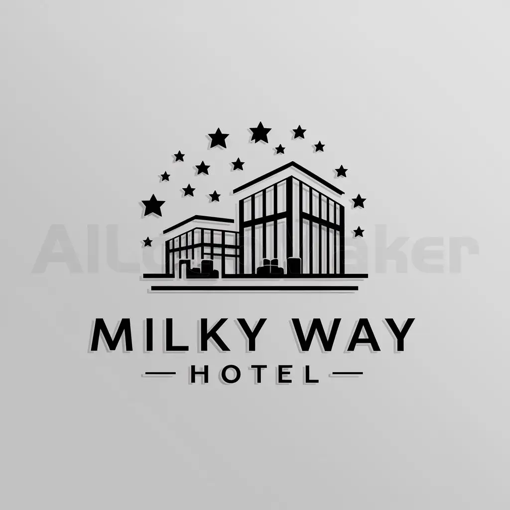 LOGO-Design-For-Milky-Way-Hotel-Elegant-Text-with-Modern-Building-Symbol