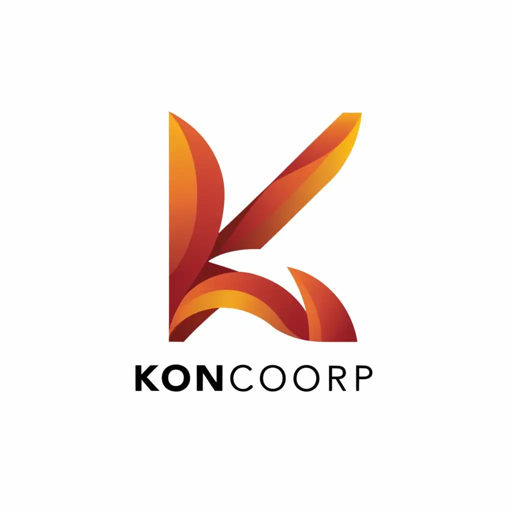 a logo design,with the text "KON CORP", main symbol:K letter,Moderate,clear background