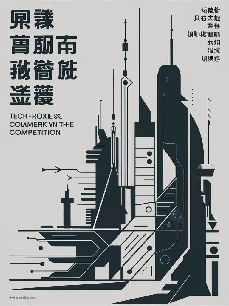 Competition posternTheme: technology, innovation, teamwork etc.nStyle: modern minimalistnText: Chinese