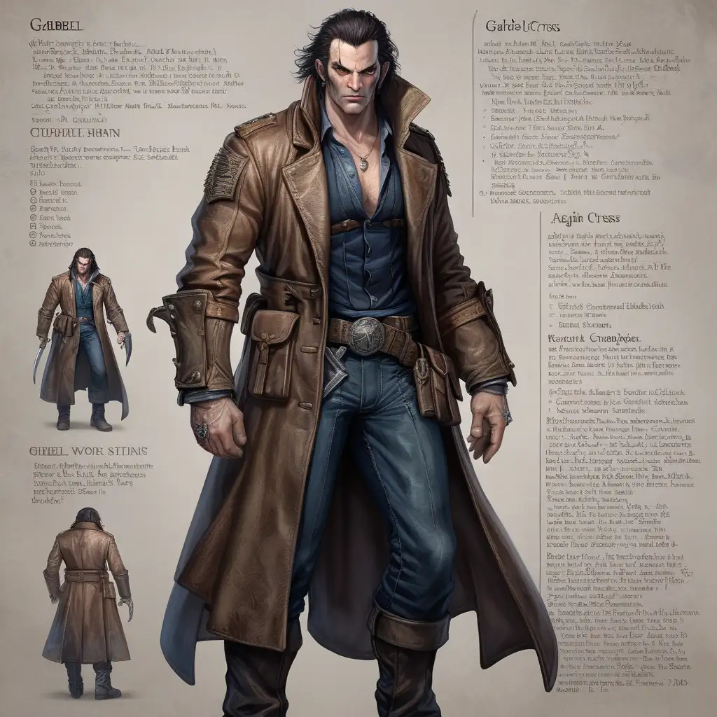 Rugged Vampire Hunter Gabriel Cross in Weathered Leather Duster