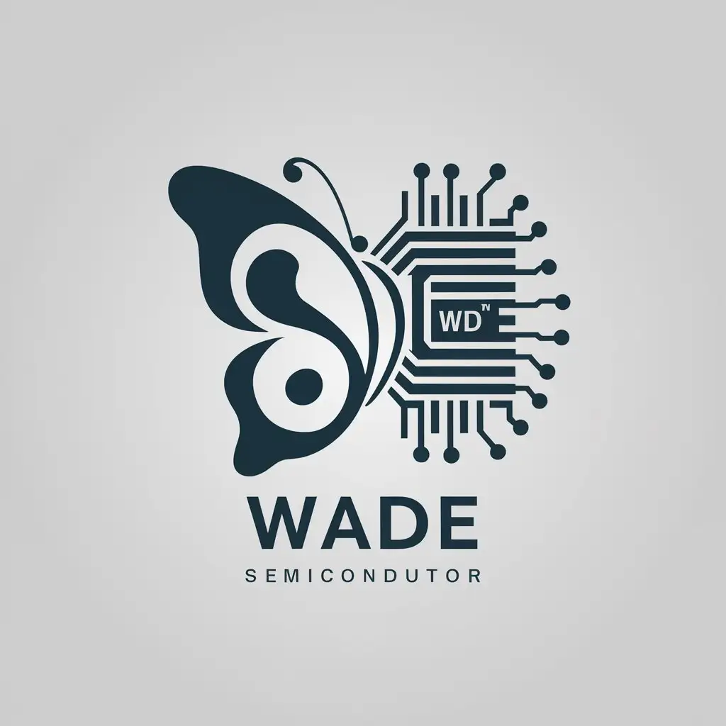 LOGO-Design-For-WADE-Semiconductor-Butterfly-HighTech-Chip-Symbol-with-YinYang-Balance