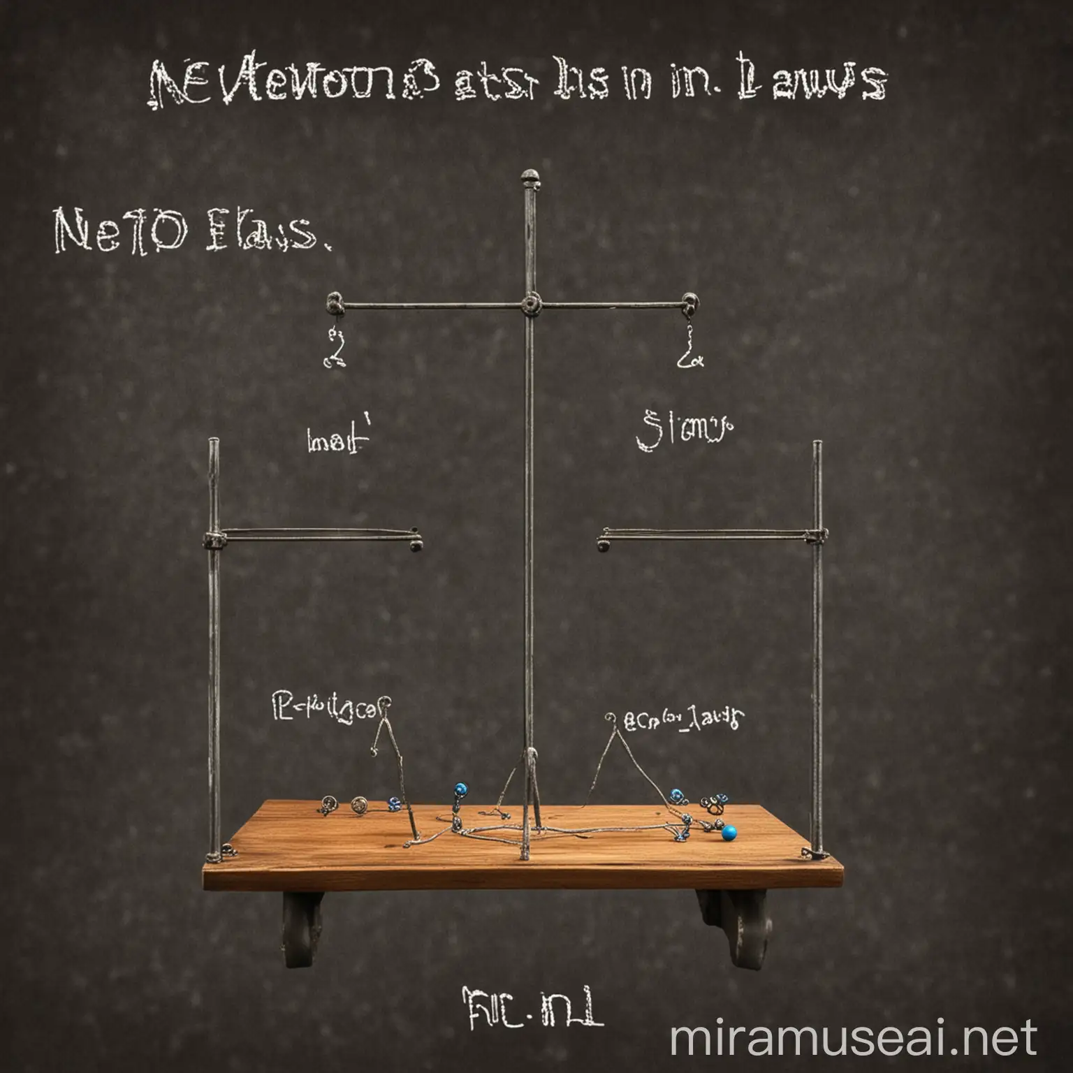 High School Physics Illustration of Newtons Laws in Action