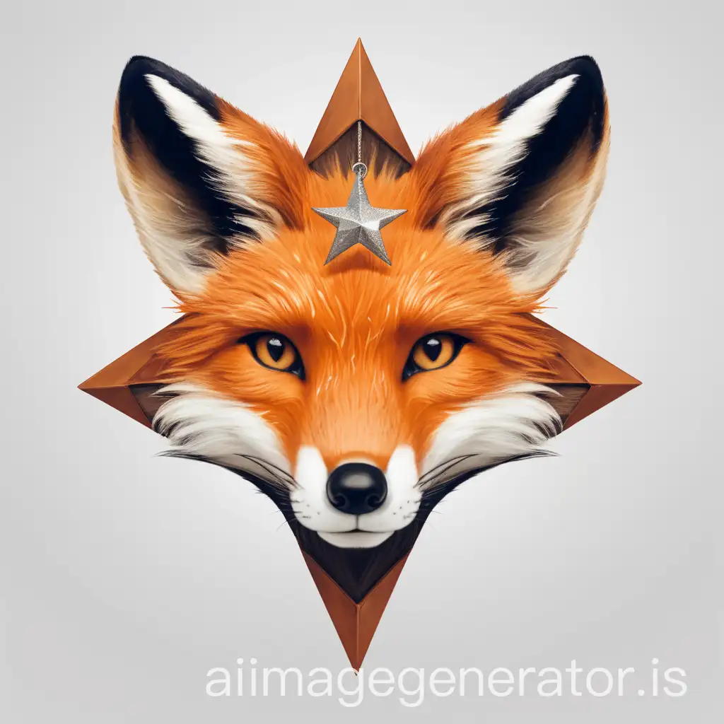 a Fox head in the shape of a star
