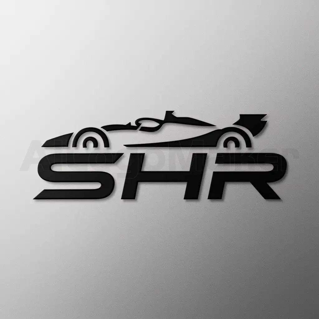 a logo design,with the text "SHR", main symbol:racing car,Moderate,be used in Automotive industry,clear background
