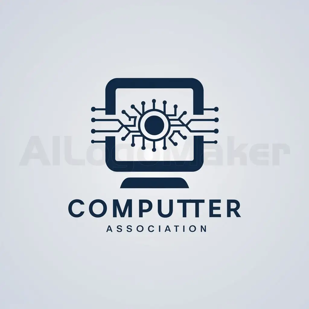 a logo design,with the text "Computer Association", main symbol:computer, artificial intelligence,Moderate,be used in Internet industry,clear background
