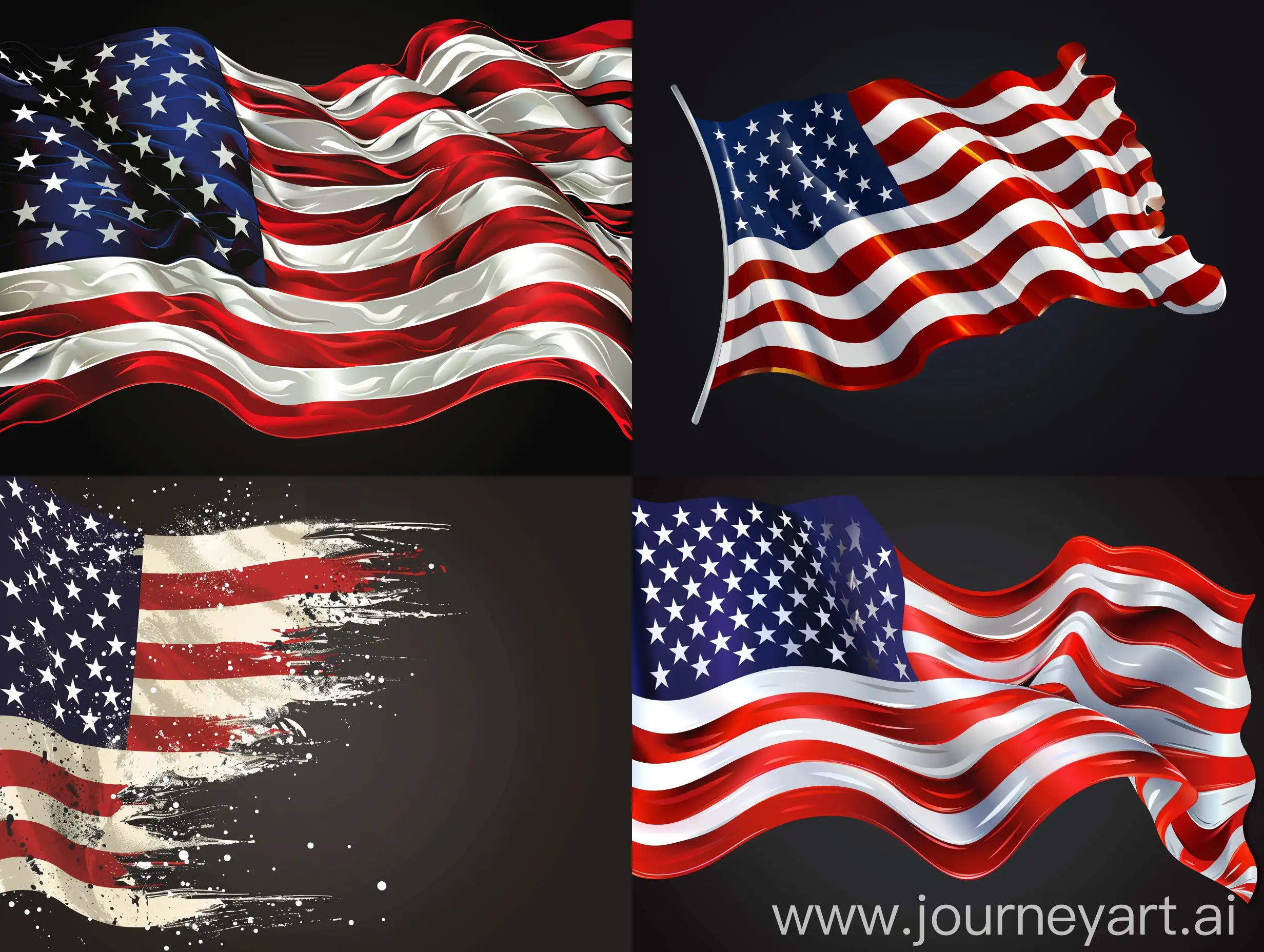 Vector-American-Flag-on-Black-Background
