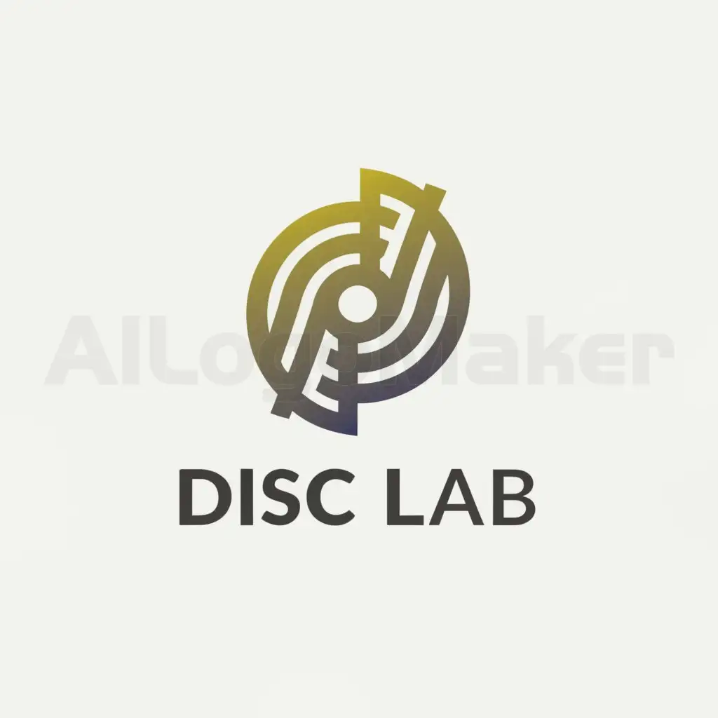 a logo design,with the text "disc lab", main symbol:a circle with clockwise rotational action lines spiraling outward,Minimalistic,clear background