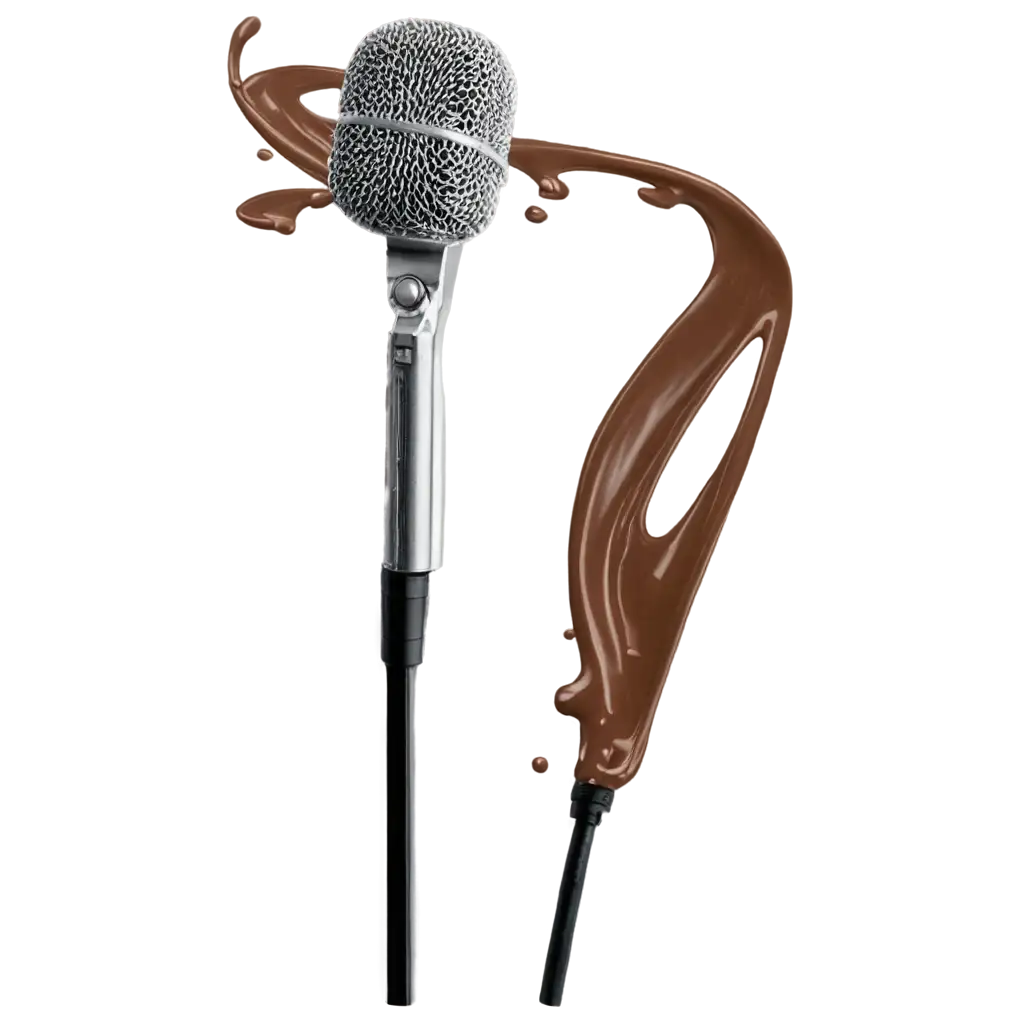 microphone with a melted chocolate and music sign