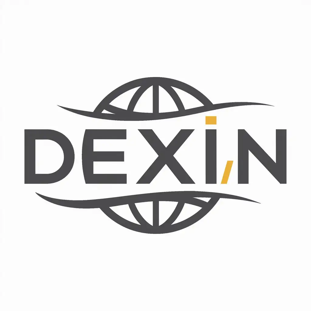 a logo design,with the text "Dexin", main symbol:Earth,Moderate,be used in Others industry,clear background