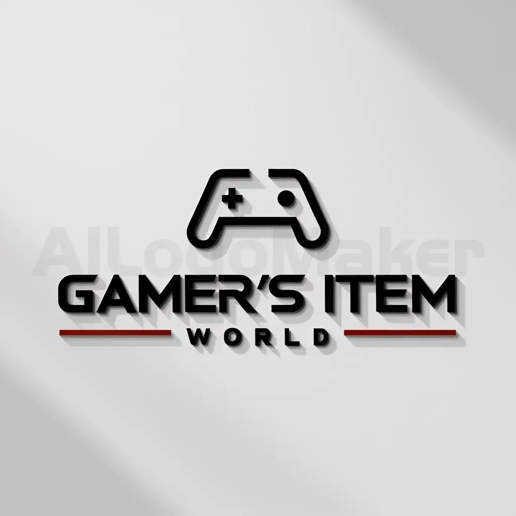 a logo design,with the text "Gamer's Item World", main symbol:game,Minimalistic,be used in Internet industry,clear background