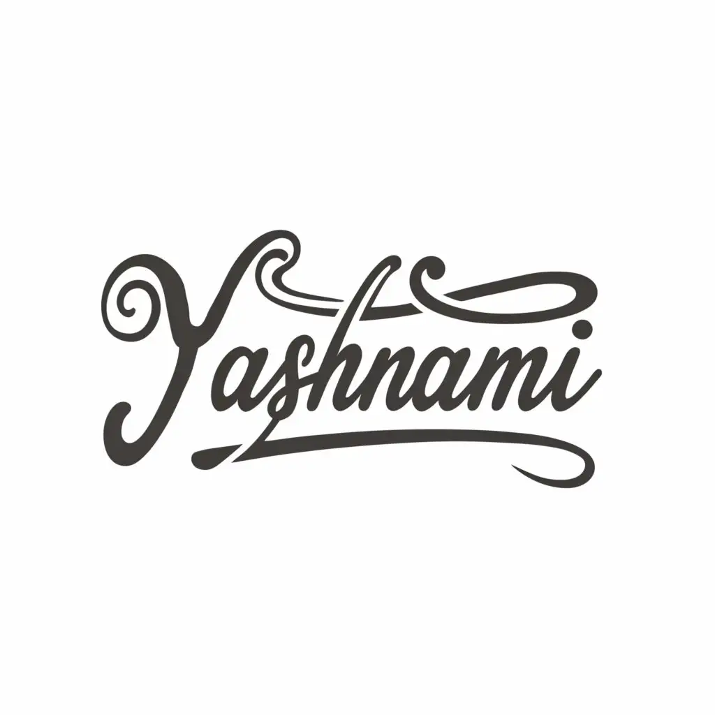 a logo design,with the text "YASHMANI", main symbol:Calligraphy,complex,be used in Others industry,clear background