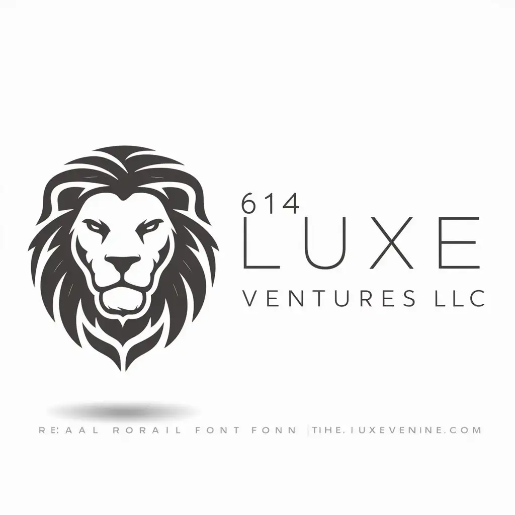 a logo design,with the text "614 LUXE VENTURES LLC", main symbol:LION HEAD,Moderate,be used in Retail industry,clear background