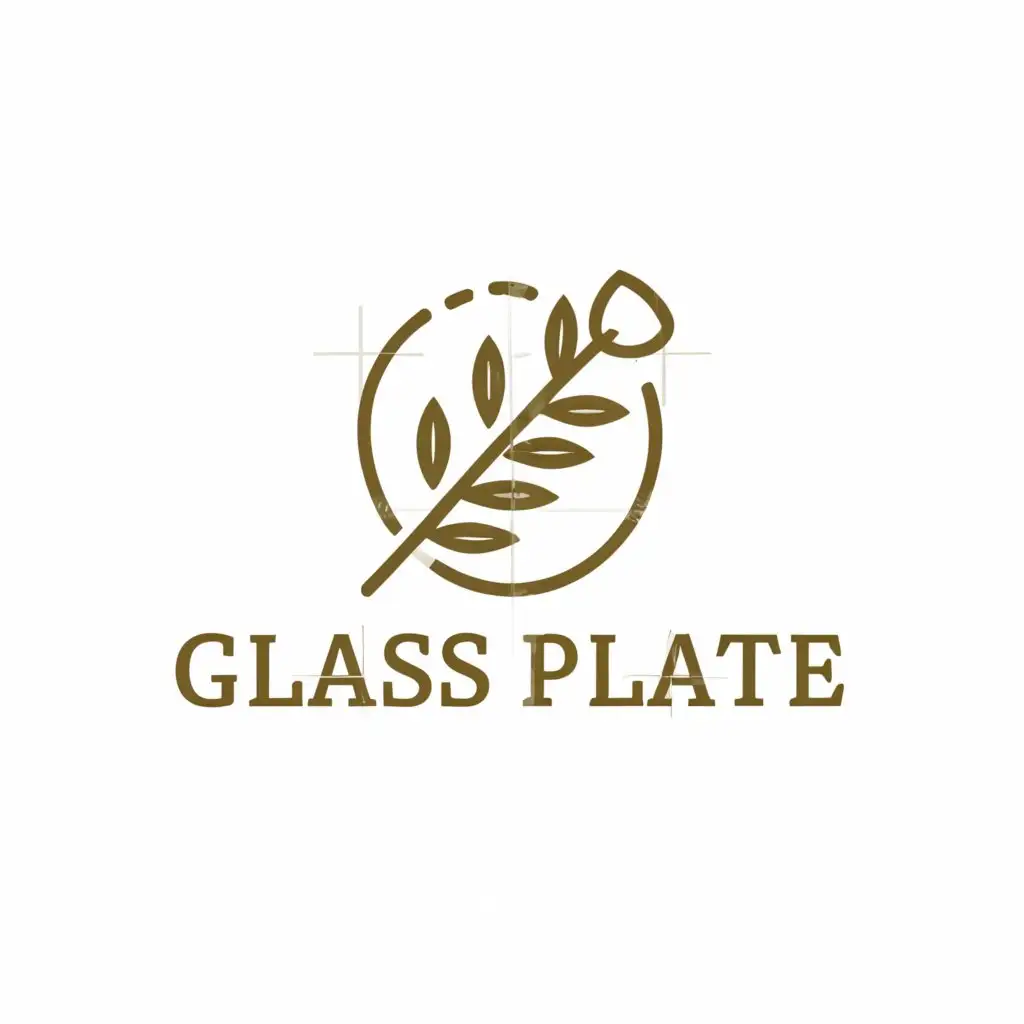 a logo design,with the text "Glass Plate", main symbol:Plate, gardenia flower,Moderate,be used in Restaurant industry,clear background