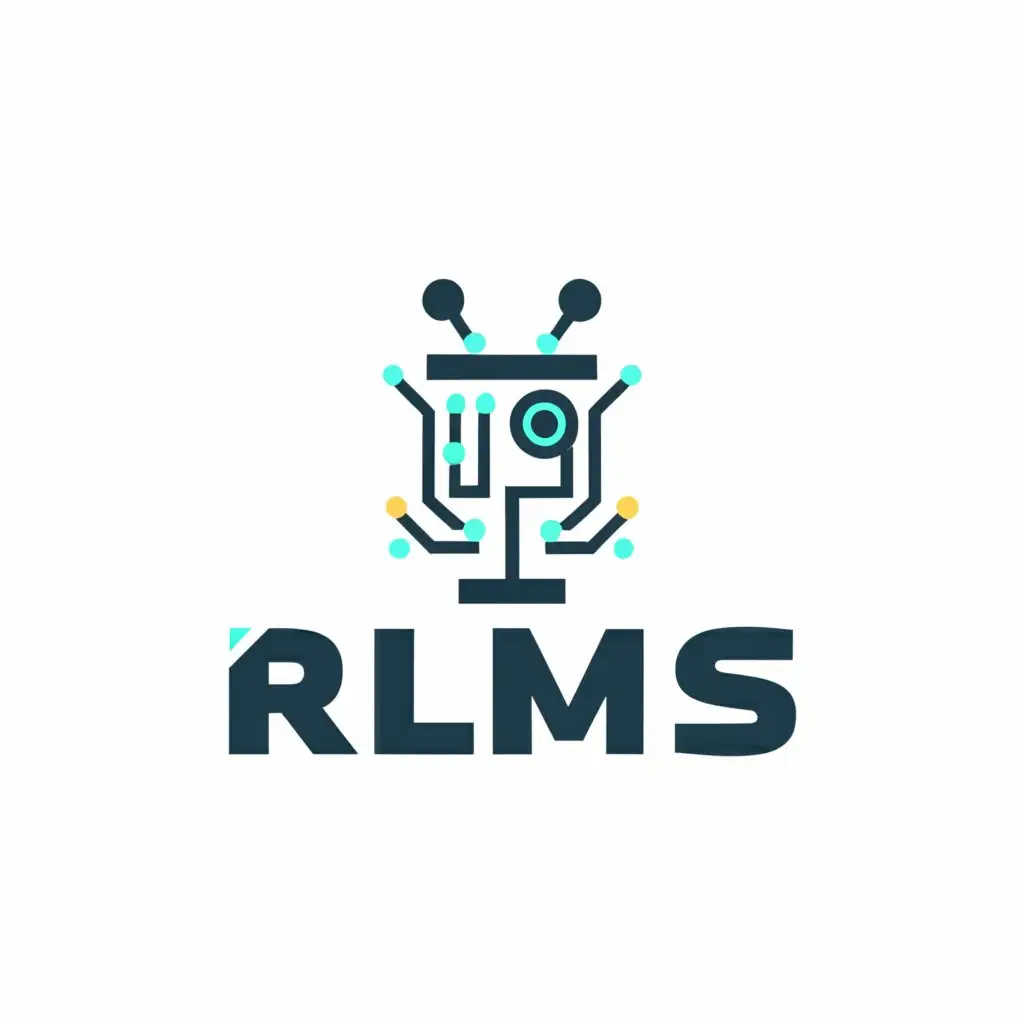 a logo design,with the text "RLMS", main symbol:robot lab,Moderate,clear background