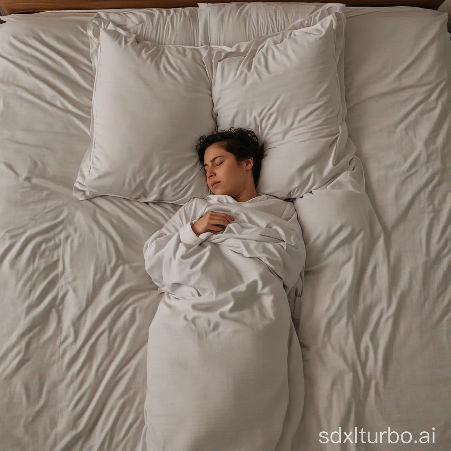 a person sleeping in a bed
