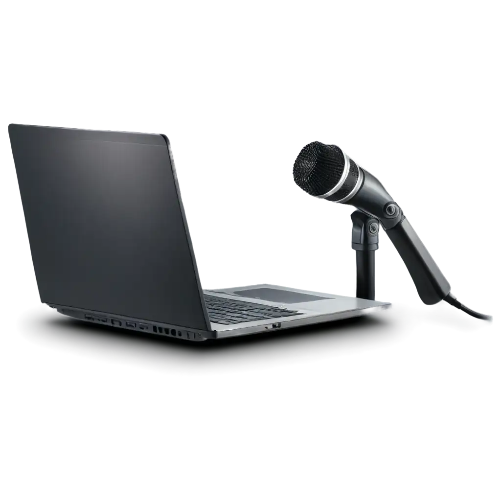 Professional-PNG-Image-of-Table-Mic-and-Laptop-Enhance-Your-Visual-Content-with-HighQuality-PNG-Format