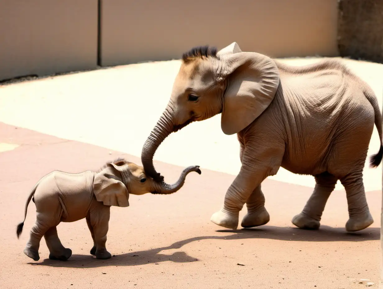 Baby zoo animals playing 