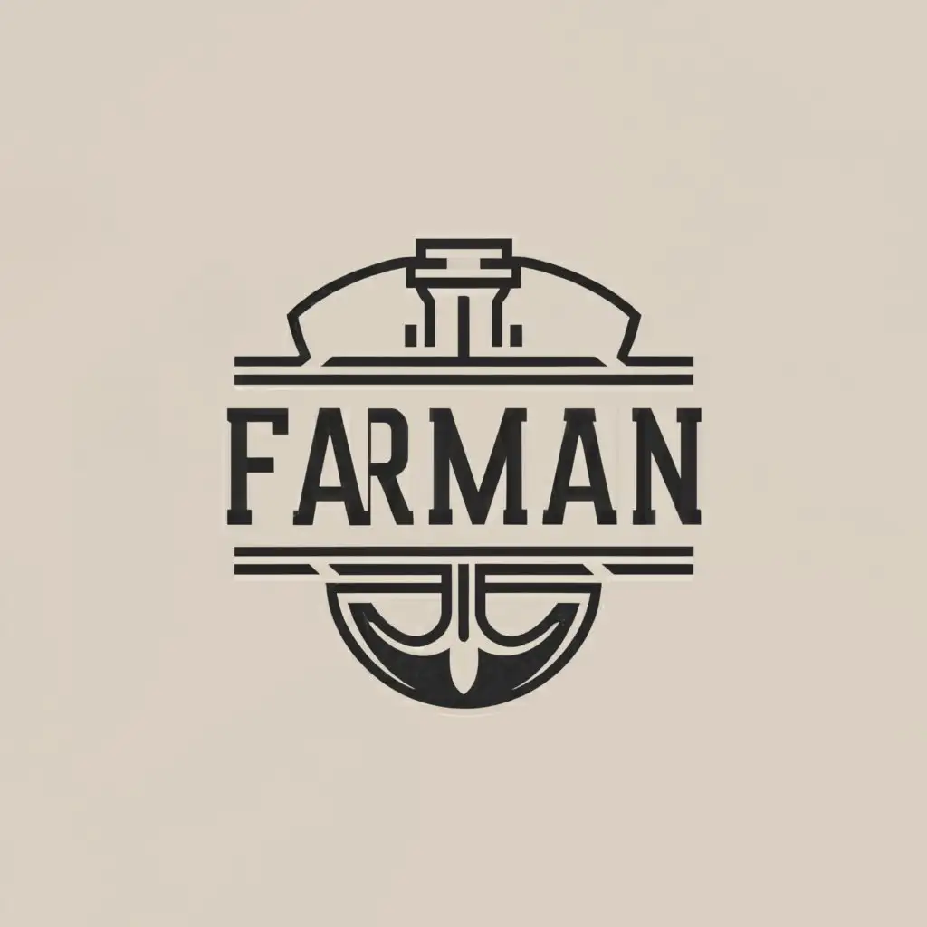 a logo design,with the text "FARMAN", main symbol:profile pipe,Minimalistic,clear background