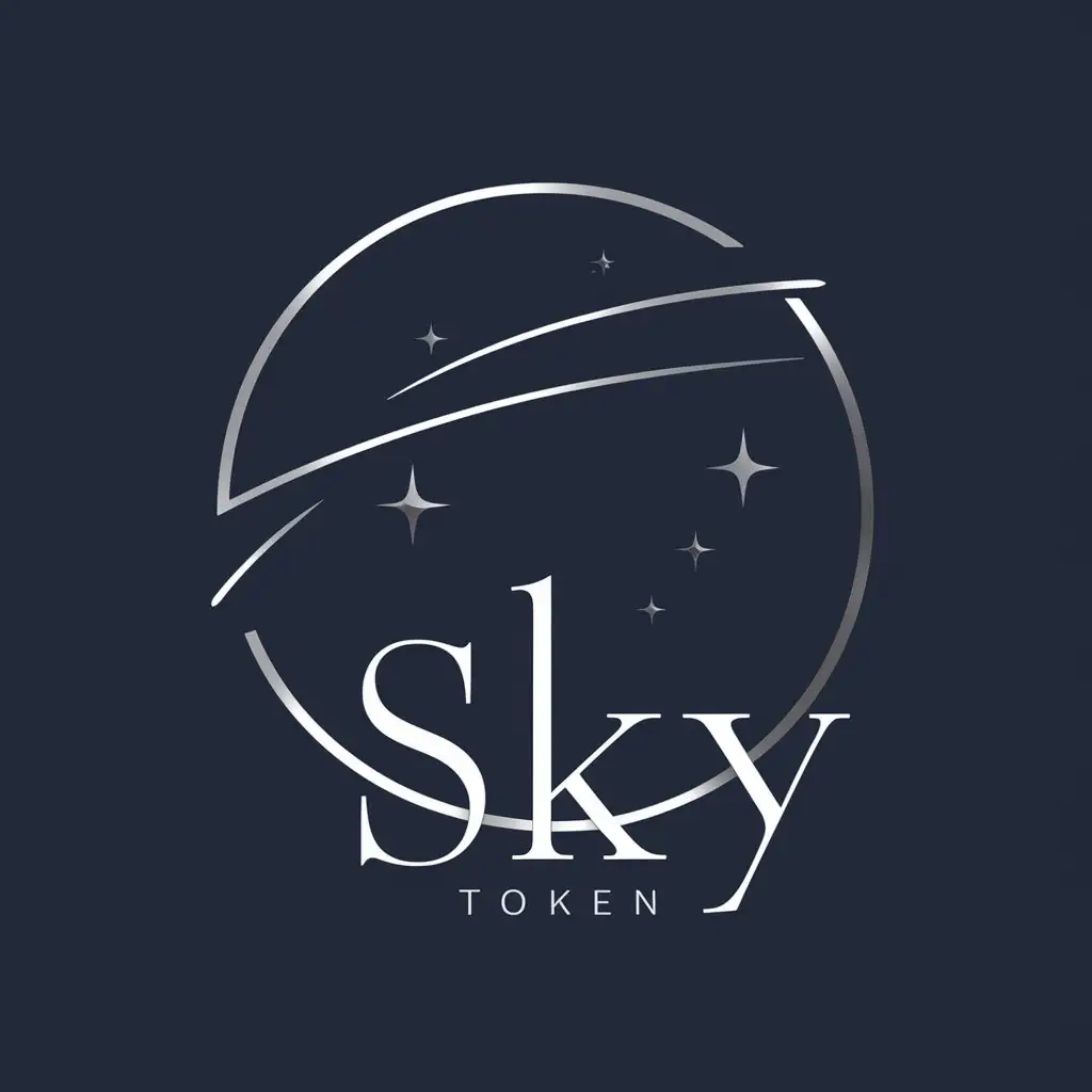 Celestial Minimalist Logo Design for Sky Token