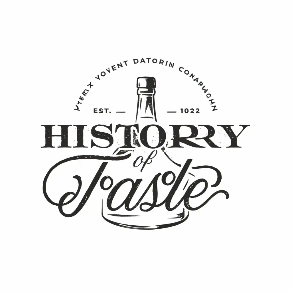 a logo design,with the text "History of taste", main symbol:Bottle,Moderate,be used in Retail industry,clear background