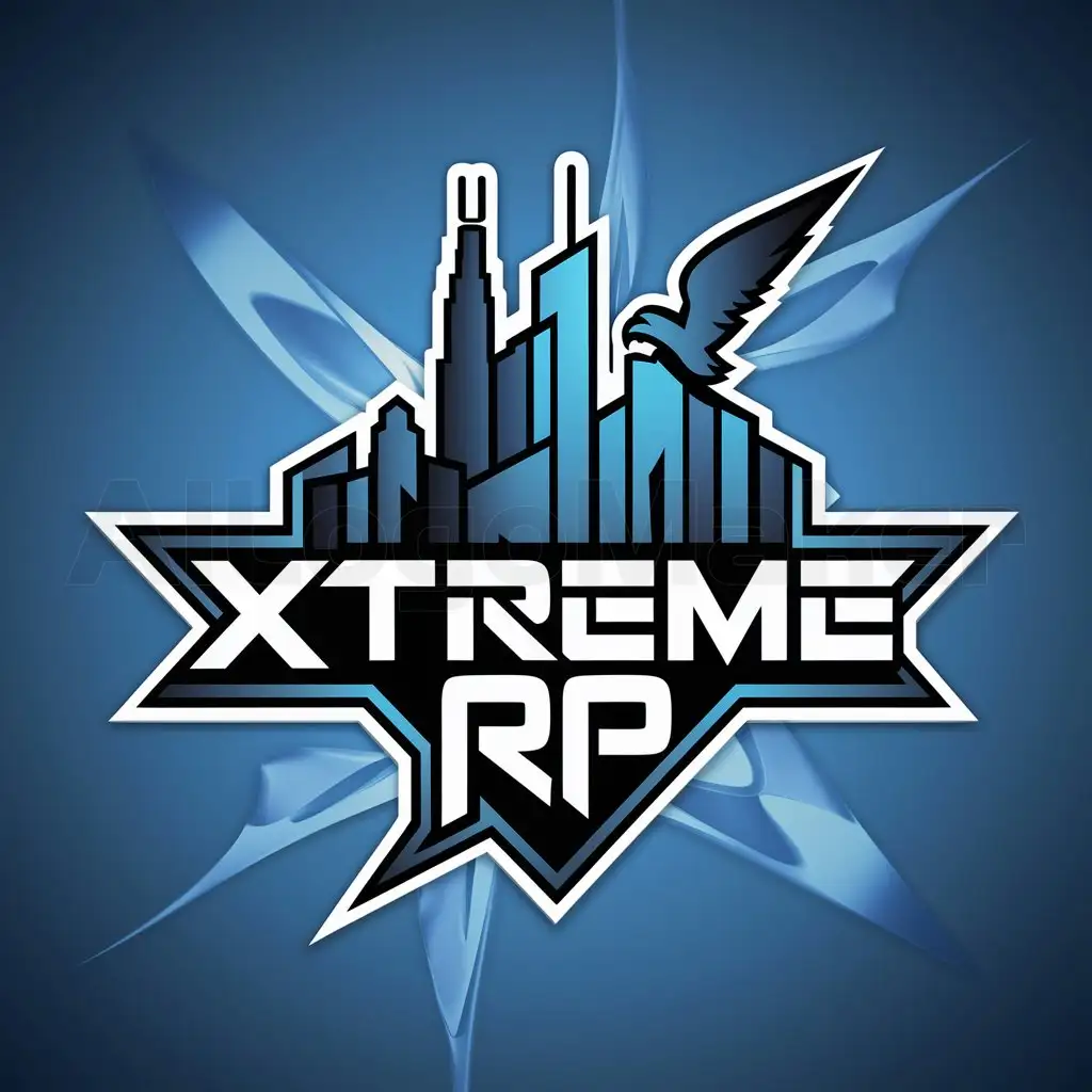 a logo design,with the text "XTREME RP", main symbol:a logo design,with the text 'XTREME RP', main symbol:The theme is New York City, It must write Gotham Roleplay on the logo and it must be animated as it's for a Fivem GTA RP Server. New York City including skyscrapers, birds ,Moderate, clear background, Moderate, be used in Others industry ,clear background,complex,be used in Nonprofit industry,clear background