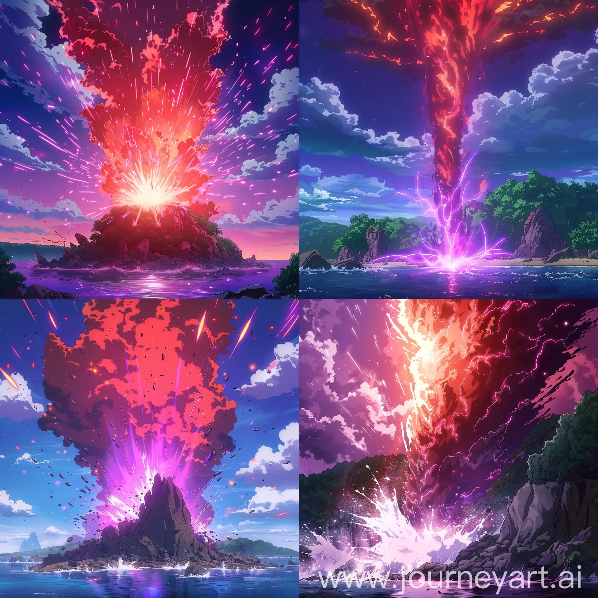 Epic-Anime-Shockwave-Unleashed-on-Island-with-Fiery-Magical-Aura