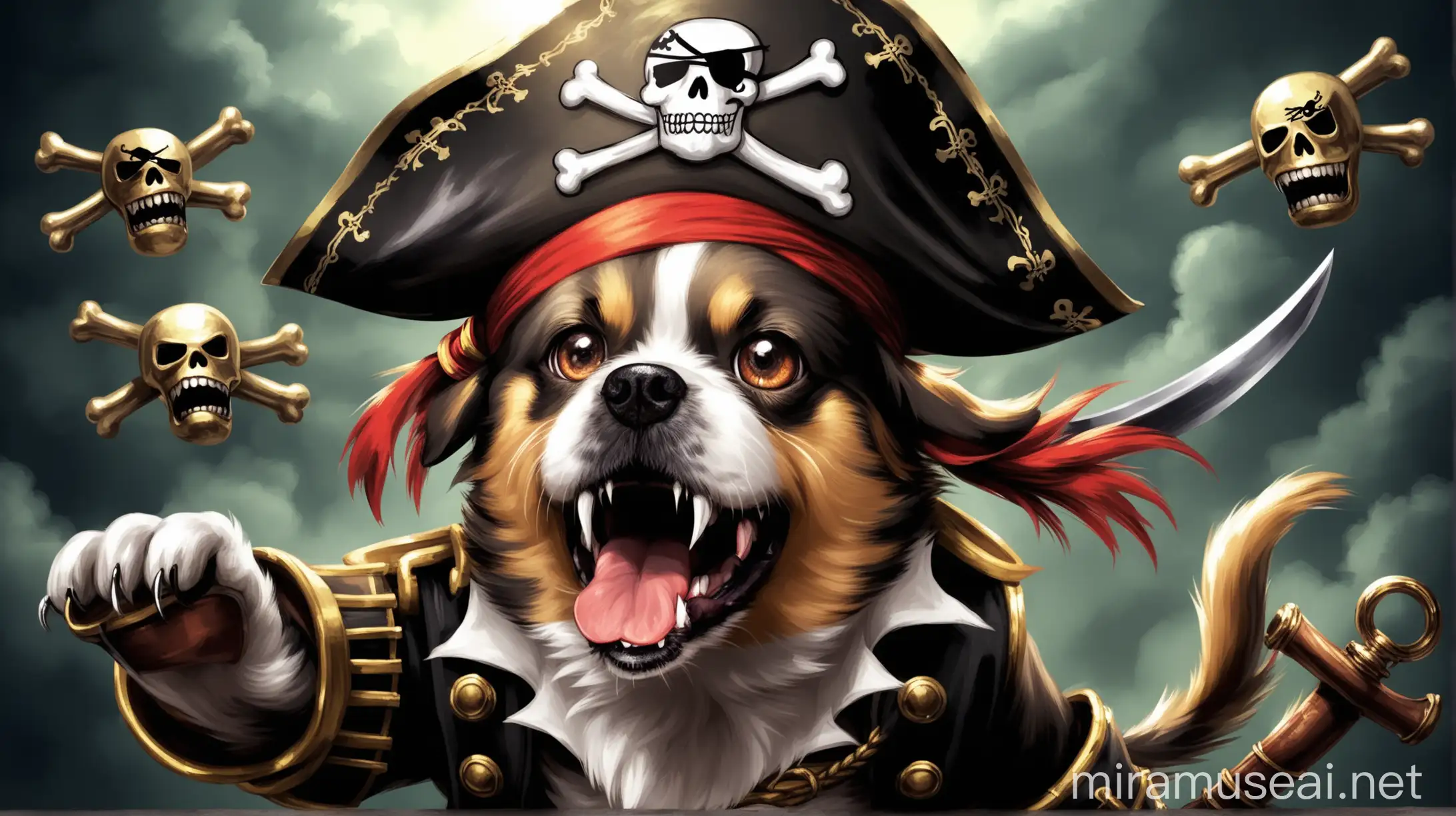 Fearless Pirate Dog at Sea