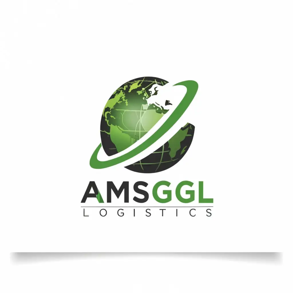 a logo design,with the text "AMS Global Logistics", main symbol:simple, text, logo , with the text "AMS Global Logistics" or "AMSGL", 
 conceptualize a text-based / image-based logo for company that emphasizes a professional appeal.
 a supply chain company. AMS Global Logistics or AMSGL. This company is global in nature and supplier services of the following:
Import / Export
Customs Clearance
Container Transport
Warehousing

- 2 set of logos - white background and black background
- Use primarily green color for the logo, signifying freshness and growth
- The logo should project a professional image, suitable for a corporate environment
- I prefer a text-based logo / Imaged-Based or a combination of both - creativity in typesetting, fonts or typography will be appreciated,
clear background,Moderate,be used in Others industry,clear background