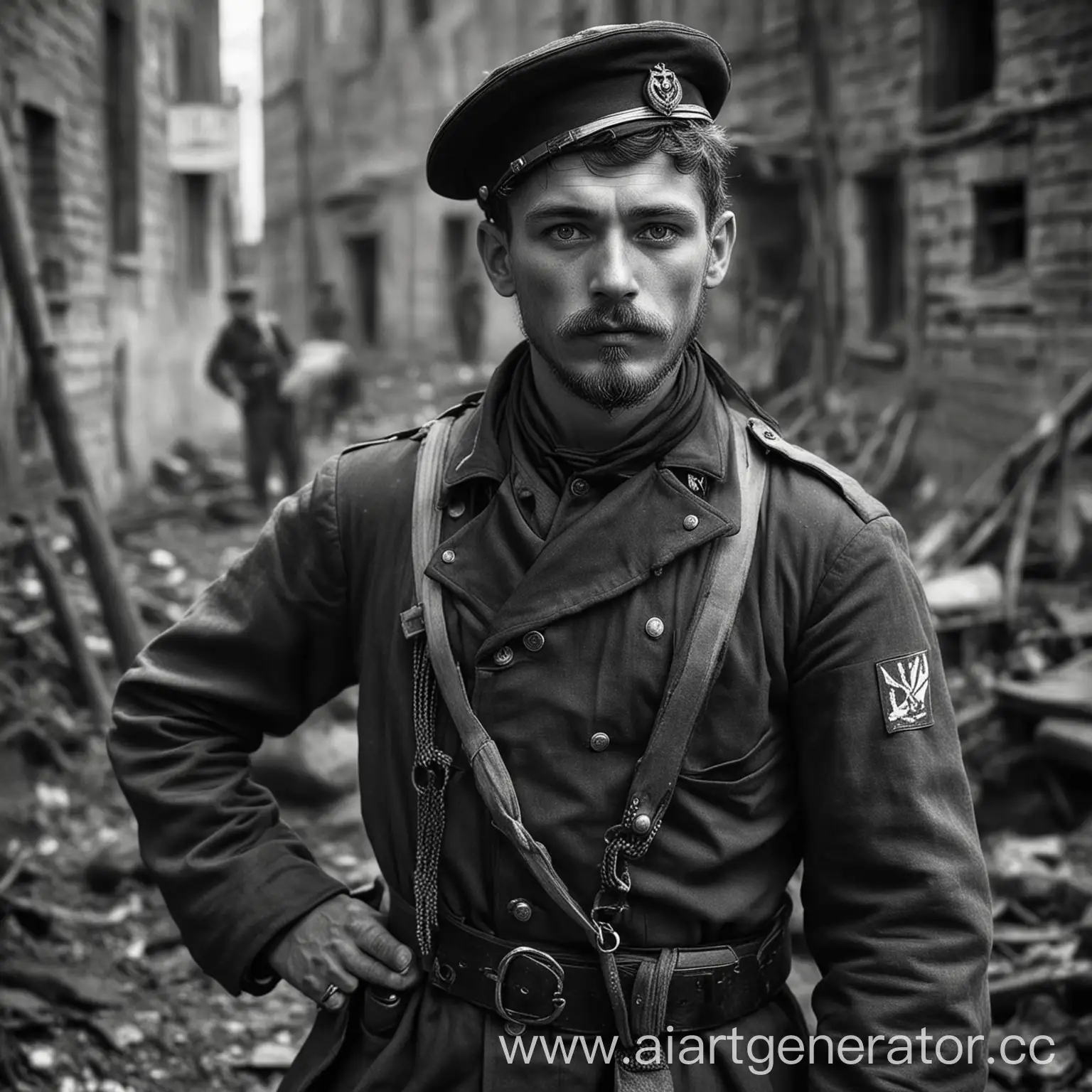 Sailor-Anarchist-during-Russian-Civil-War-19171923-Vintage-BlackandWhite-Photo