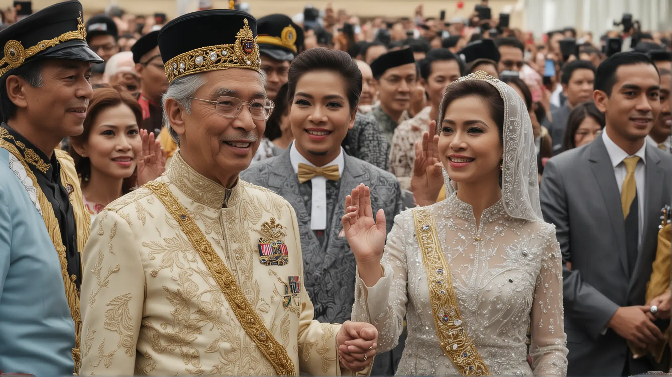 Royal Malaysian King and Queen in Traditional Attire