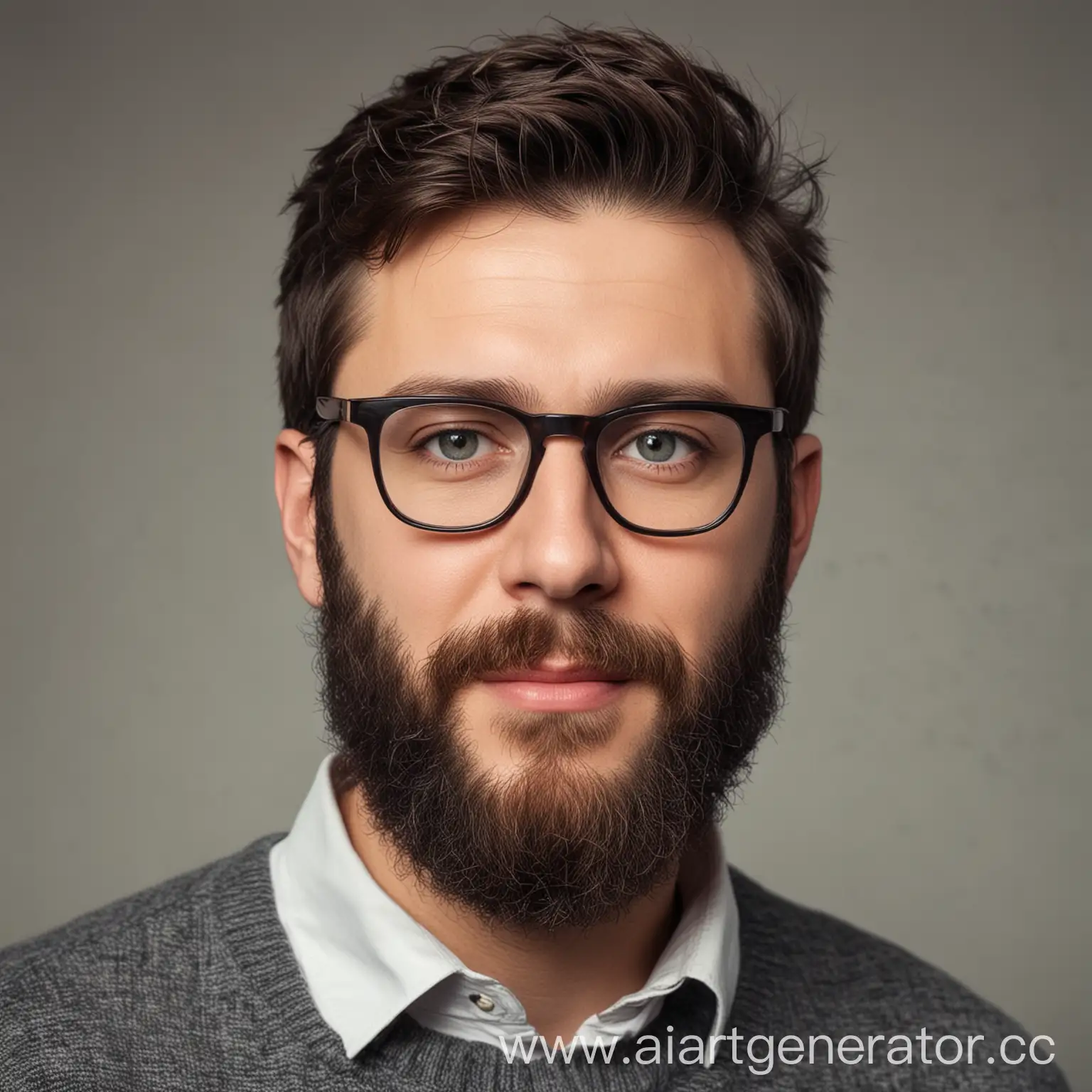 Portrait-of-a-Bearded-Man-with-Glasses-in-His-MidThirties