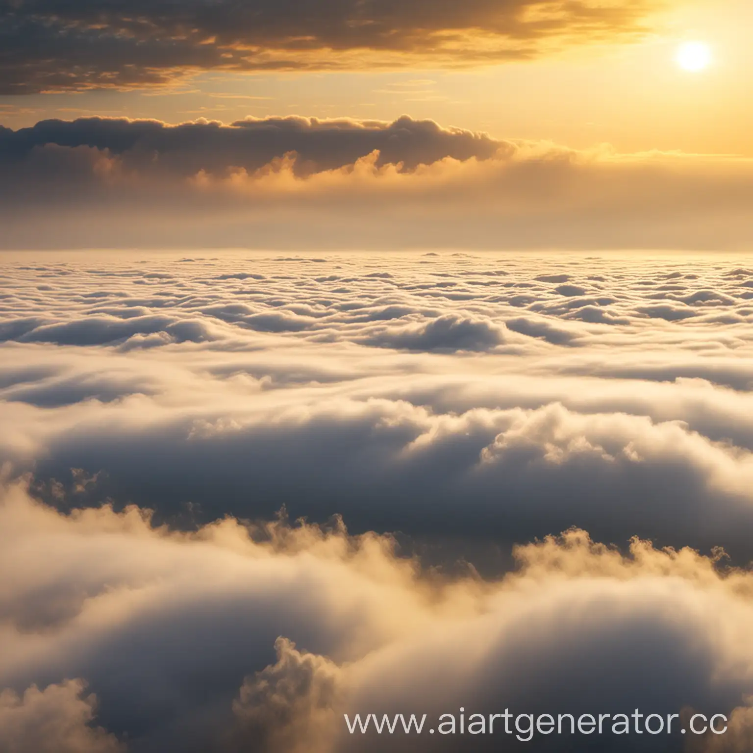 Scenic-Yellow-Dawn-with-Beautiful-Clouds-and-Thick-White-Fog