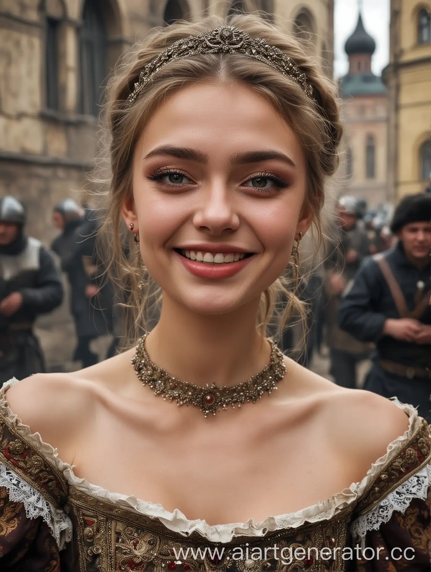 Beautiful-Russian-Girl-with-Makeup-Amid-Turbulent-16th-Century-Riots