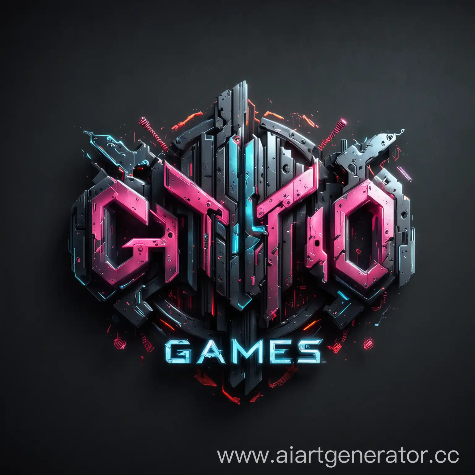 Логотип компании по созданию видеоигр CritoGames в стилистике киберпанк