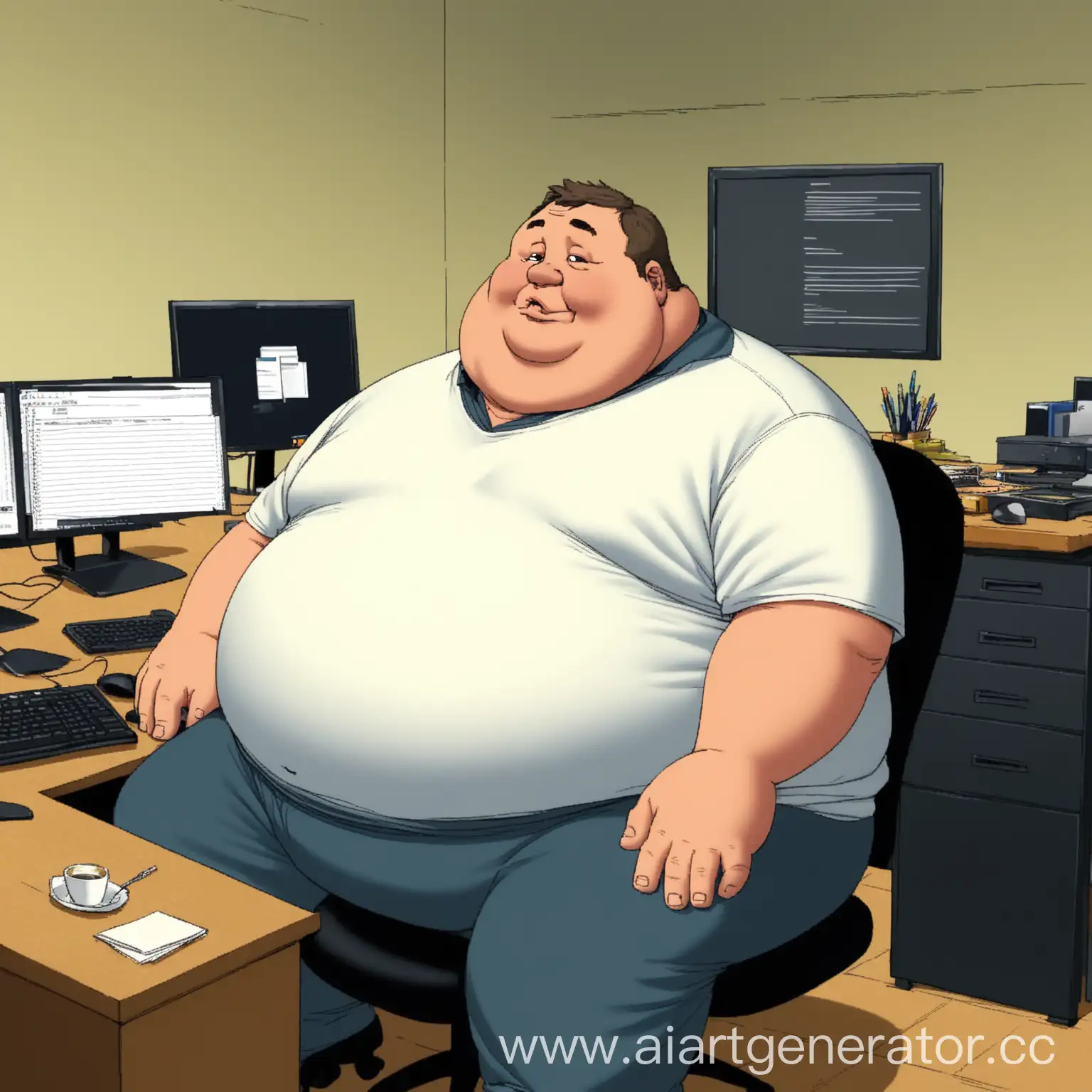 Overweight-Man-Sitting-at-Desktop-Computer