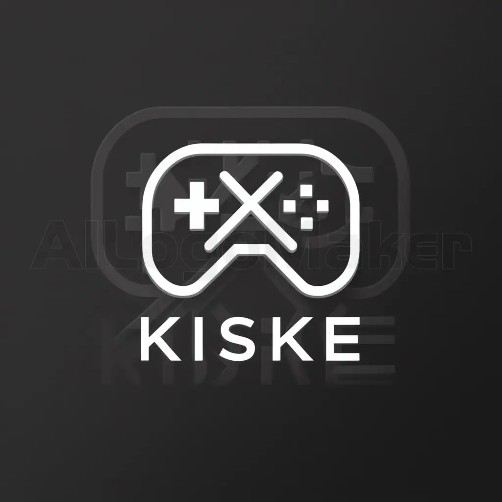 a logo design,with the text "Kiske", main symbol:controller/game,Minimalistic,be used in game industry,clear background