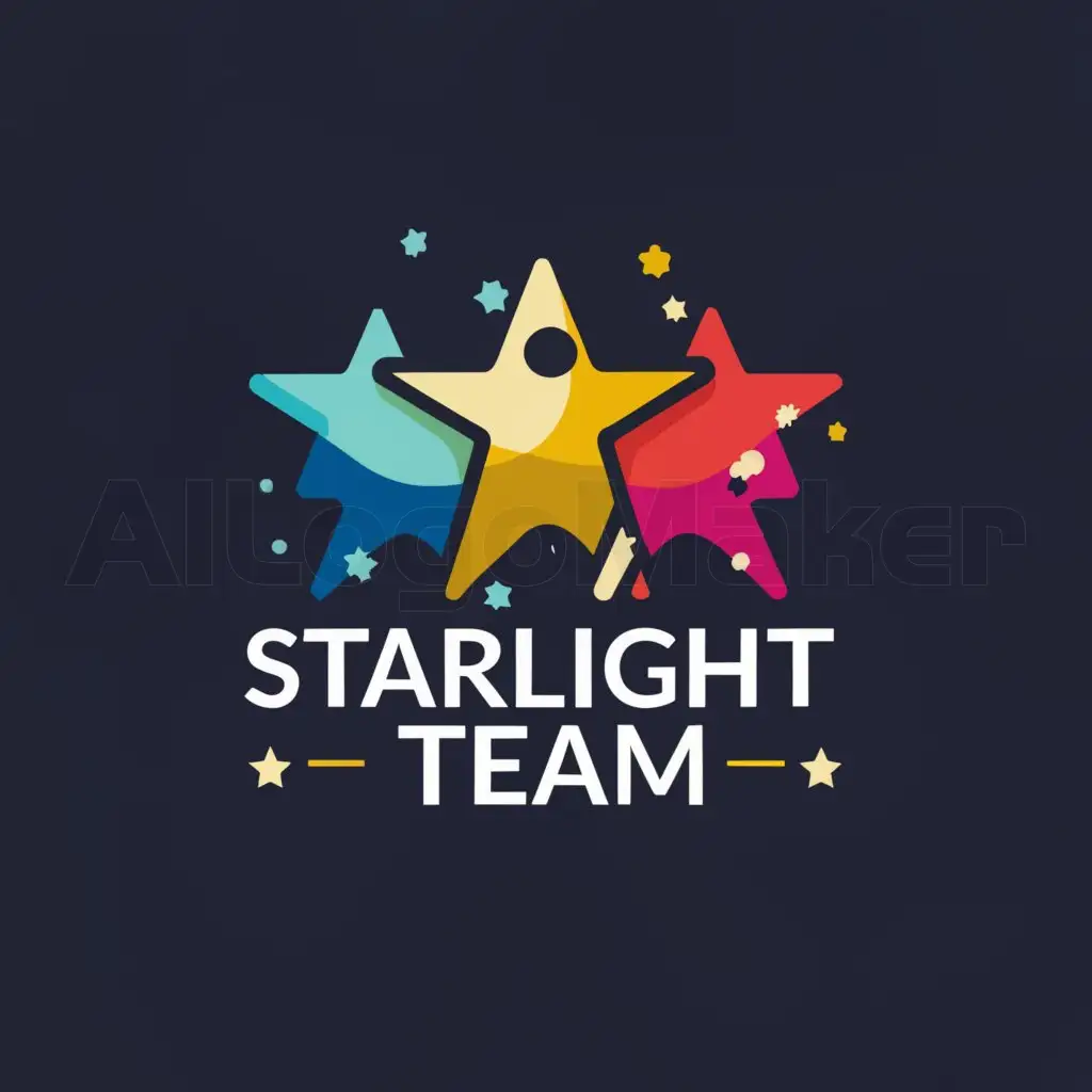a logo design,with the text "Starlight Team", main symbol:Stars, waves,Moderate,be used in Sports Fitness industry,clear background