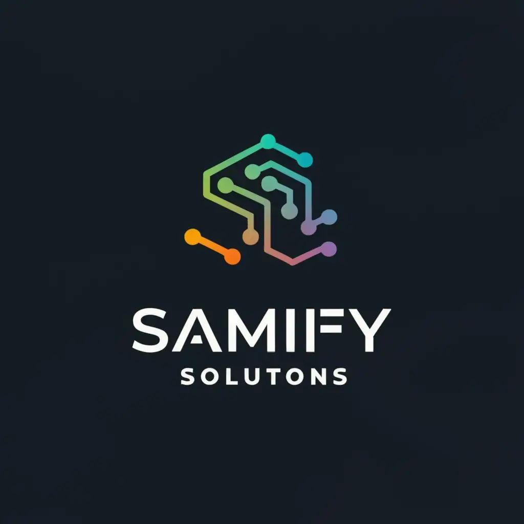 a logo design,with the text "samify solutions", main symbol:technology,Moderate,clear background