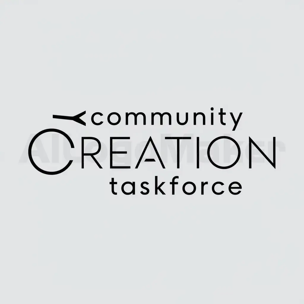 a logo design,with the text "Community Creation taskforce", main symbol:circle,Minimalistic,be used in Entertainment industry,clear background