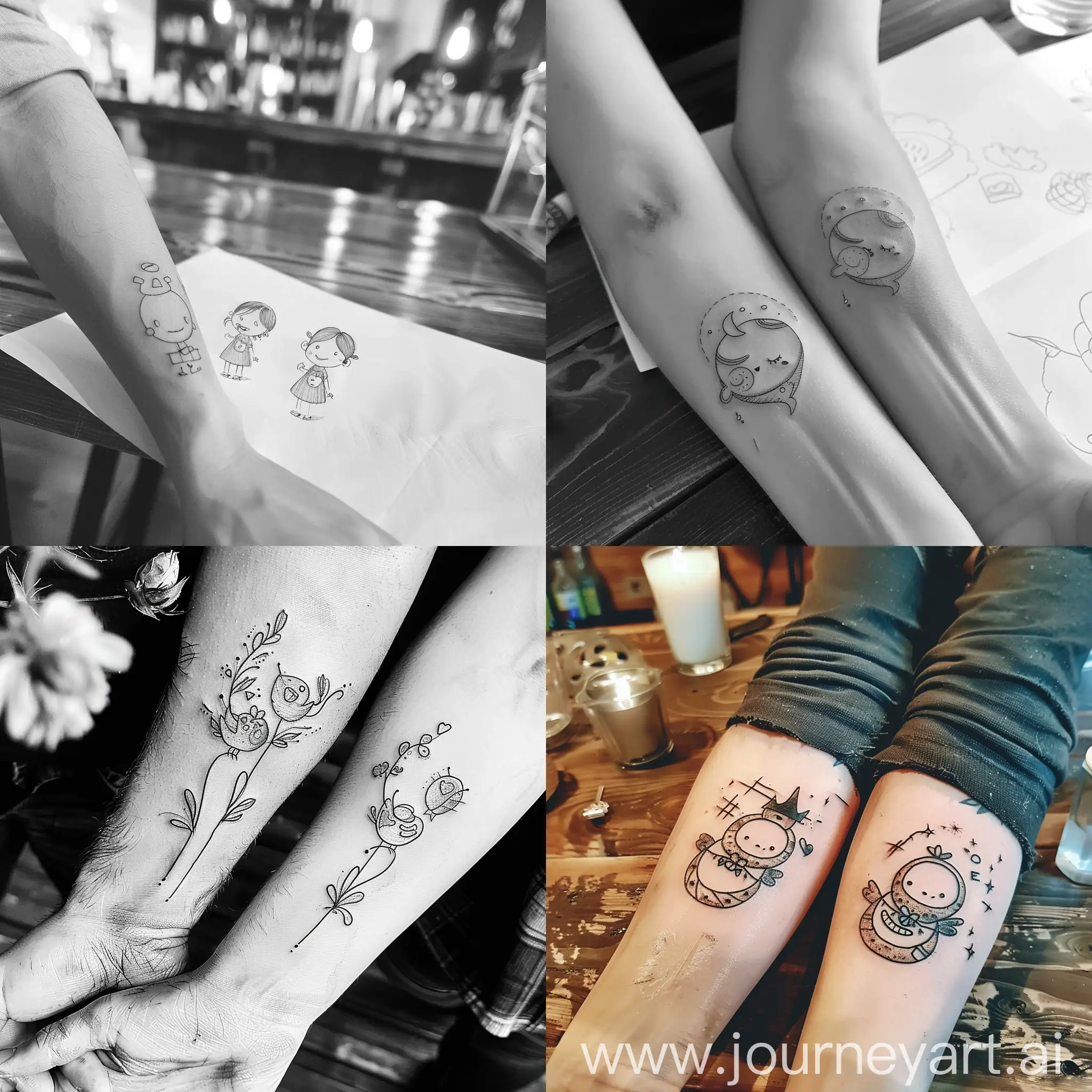 Minimalist-Matching-Tattoo-Sketch-for-Couple-Simple-Cute-and-Funny-Design