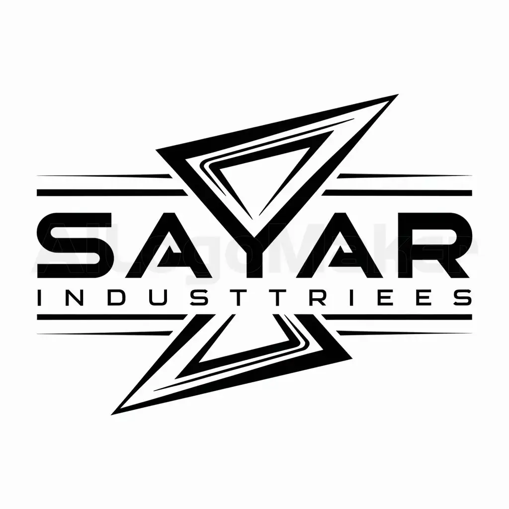 a logo design,with the text "SAYAR INDUSTRIES", main symbol:STARK INDUSTRIES,complex,be used in Technology industry,clear background