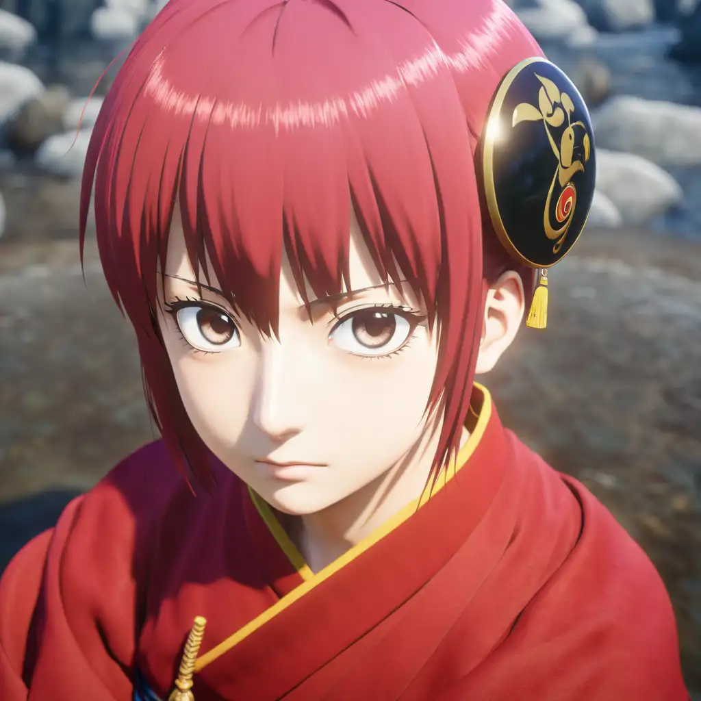Kagura from anime "Gintama", hyper detailed , 8k, extra realistic, hype realistic, focused, high details, unreal engine 5, cinematic