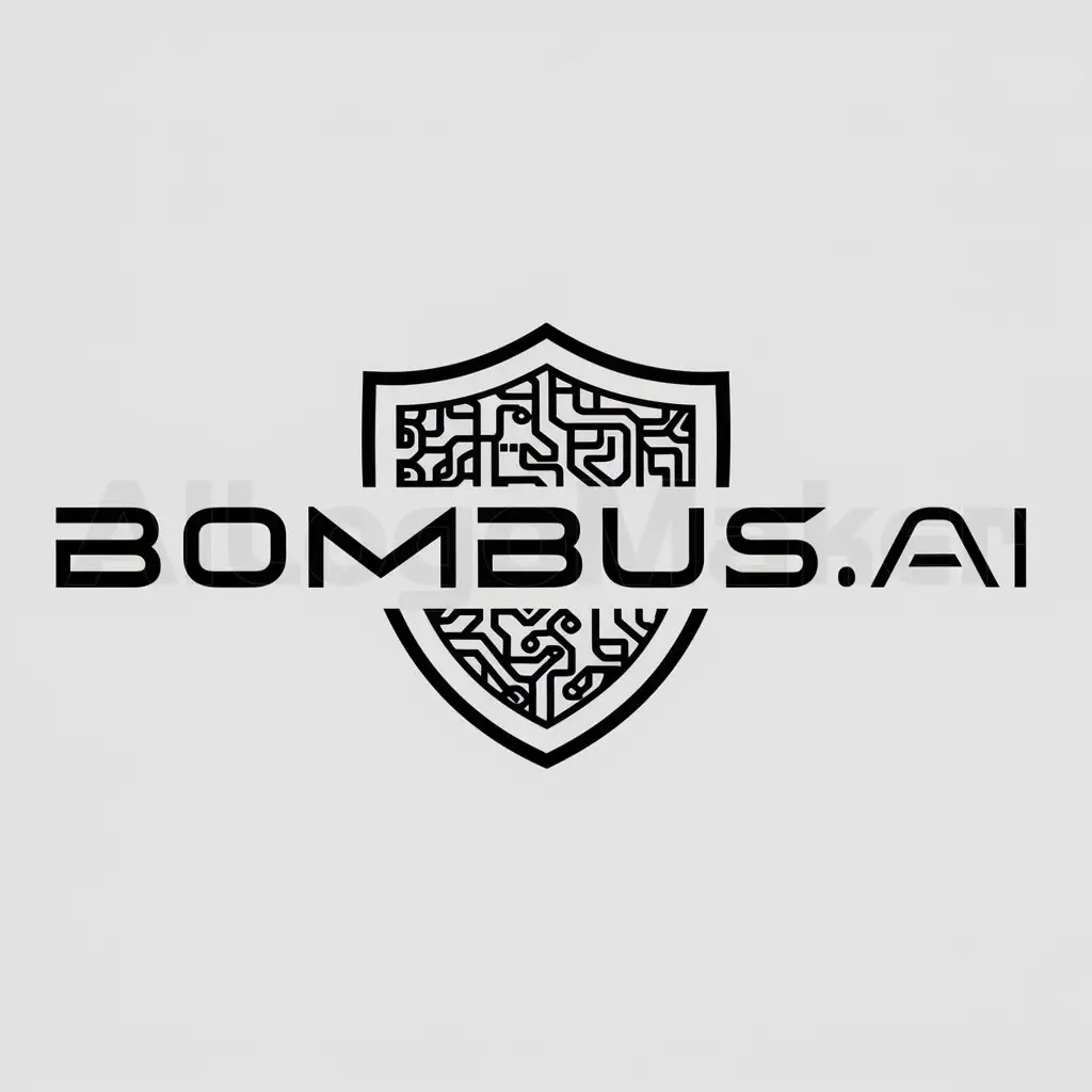 a logo design,with the text "BOMBUS.AI", main symbol:shield,complex,be used in Technology industry,clear background